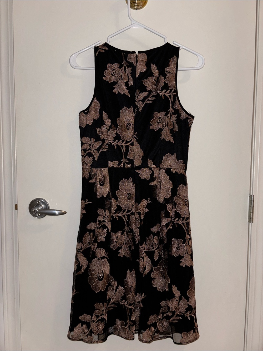 Ivanka Trump Black Dress with Champagne Floral Lace